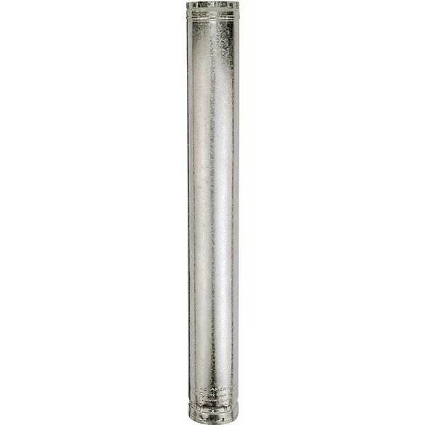 4E5 Type B Gas Vent Pipe, 4 in OD, 5 ft L, Galvanized Steel, Ameri-Vent, Mfr#: 400000