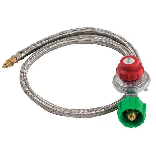 M5HPR Hose and Regulator, 18 in Connection, 36 in L Hose, Stainless Steel, Bayou Classic, Mfr#: M-5HPR