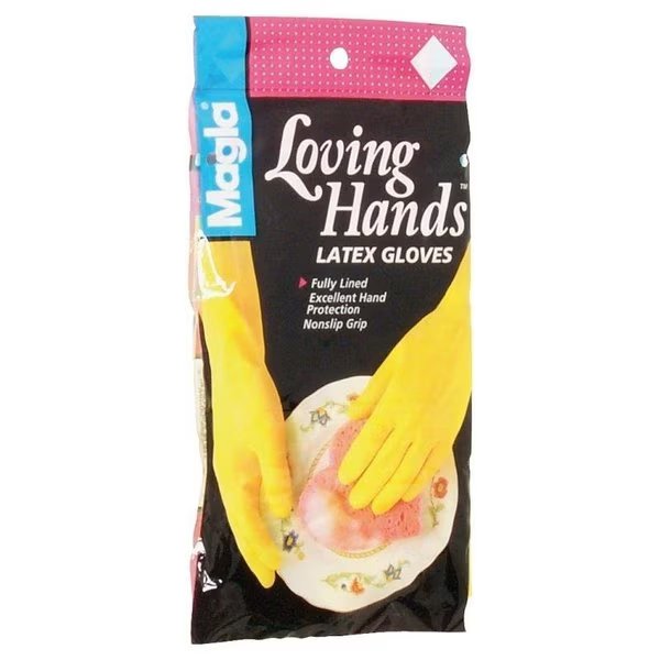 ExtraFlexible Protector Gloves, M, Latex, Yellow, Spontex, Mfr#: 69982