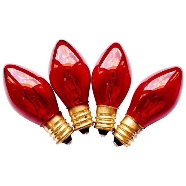 Replacement Bulb, 5 W, Candelabra Lamp Base, Incandescent Lamp, Transparent Red Light, Santas Forest, Mfr#: 19152