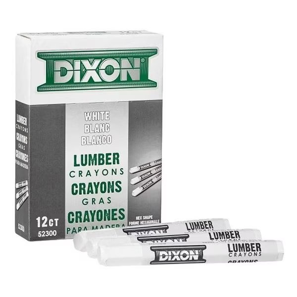 DIXON TICONDEROGA Lumber Crayon, White, 12 in Dia, 412 in L, Dixon Ticonderoga, Mfr#: 52300