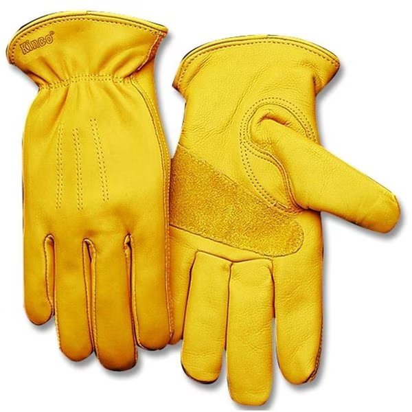 PremiumGrade Driver Gloves, Men's, XL, 11 in L, Keystone Thumb, EasyOn Cuff, Cowhide Leather, Gold, Heatkeep, Mfr#: 198HK-XL
