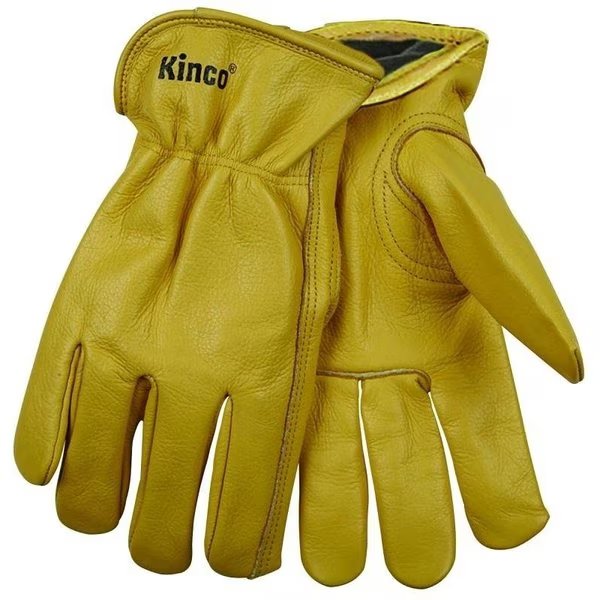 Driver Gloves, Men's, L, 1012 in L, Keystone Thumb, EasyOn Cuff, Cowhide Leather, Gold, Heatkeep, Mfr#: 98RL-L