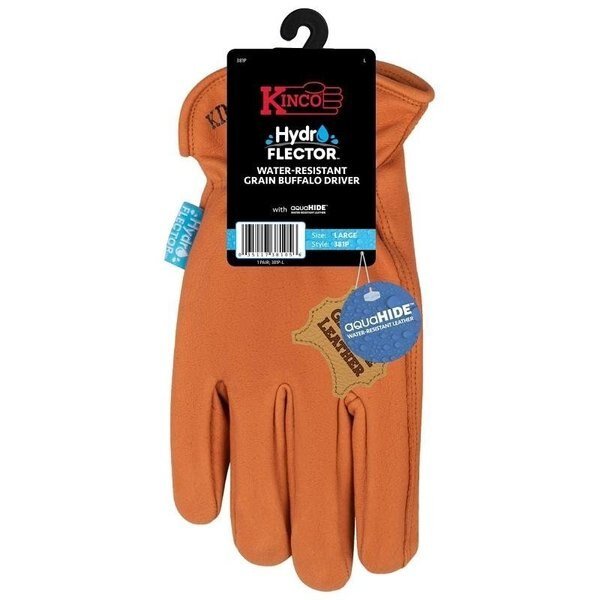 Gloves, L, Keystone Thumb, Elastic Cuff, Buffalo Leather, Kinco, Mfr#: 381P-L
