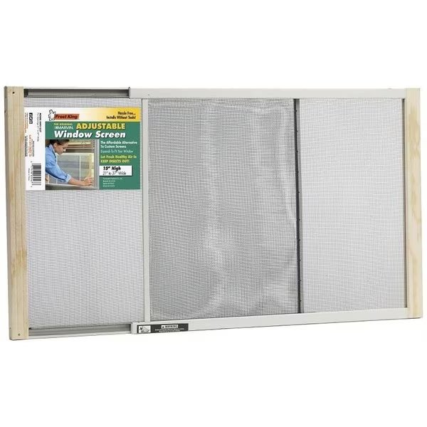 WB Marvin Window Screen, 15 in L, 21 to 37 in W, Aluminum, Frost King, Mfr#: AWS1537