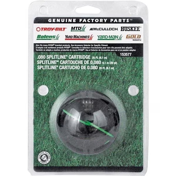 Round Line Cartridge, 008 in Dia, 20 ft L, AluminumCoPolymer, Green, Mtd, Mfr#: 49U3577L953