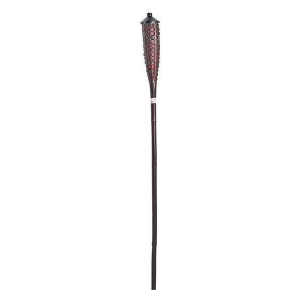 Habi Bamboo Torch, 354 in H, Bamboo, Fiberglass, and Metal, Brown, Mahogany Finish, Seasonal Trends, Mfr#: Y2569