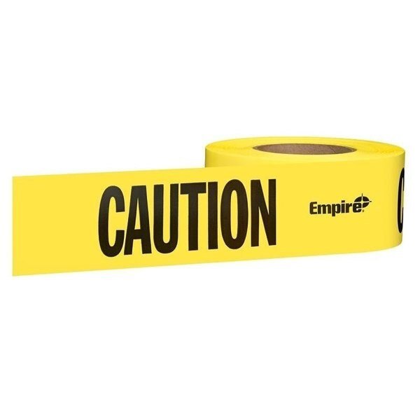 Barricade Tape, 1000 ft L, 3 in W, CautionCuidado, Yellow Background, Empire Level, Mfr#: 77-1002