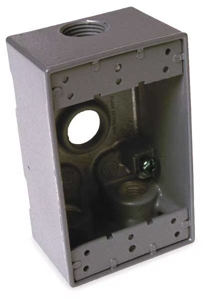 Weatherproof Electrical Box, 16.5 cu in, Outlet Box Type, 1 Gang(s), Aluminum, Rectangular Shape, Bell Outdoor, Mfr#: 5330-0