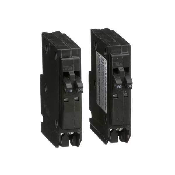 Miniature Circuit Breaker, QO Series, 20/30A, 2x1, 2x1 Pole, 120/240V AC, 10kA at 120/240V AC, Square D, Mfr#: QO20303020