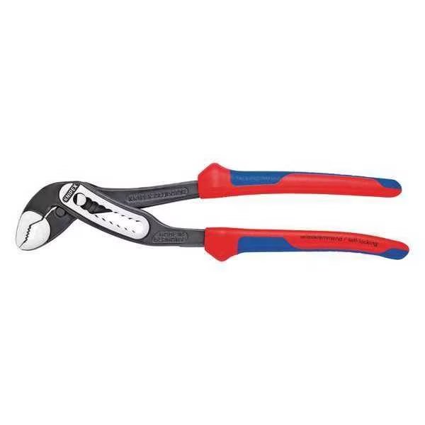 7 1/4 in V-Jaw Water Pump Plier Serrated, Bi-Material Grip, Knipex, Mfr#: 88 02 180 SBA
