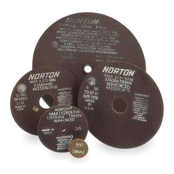 CutOff Whl, A60-OBNA2, 8"x.060"x1-1/4", Norton Abrasives, Mfr#: 66253042983