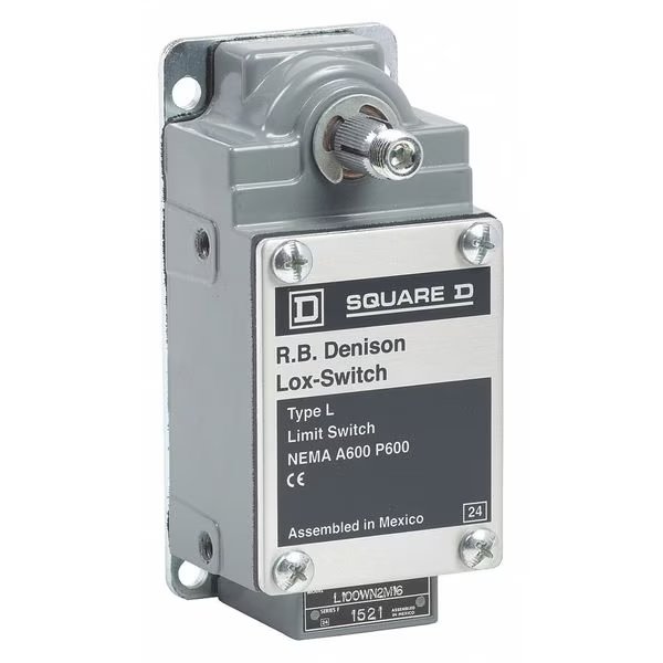 Severe Duty Limit Switch, No Lever, Rotary, 1NC/1NO, 10A @ 600V AC, Actuator Location: Side, Telemecanique Sensors, Mfr#: L100WS2M2