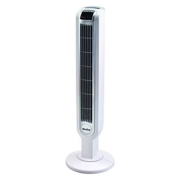 3-1/2" Tower Fan, Oscillating, 3 Speeds, 120VAC, Remote Control, Air King, Mfr#: 9210