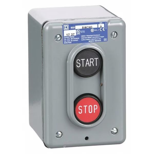 Push Buttn Cntrl Station, Start/Stop, 30mm, Square D, Mfr#: 9001BW240