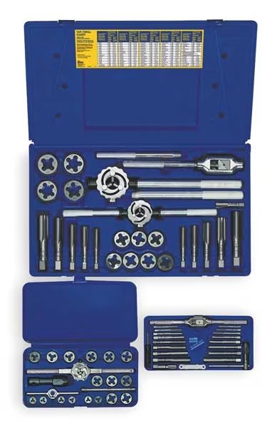 Tap and Die Set, 66 pc, High Carbon Steel, Irwin, Mfr#: 97312