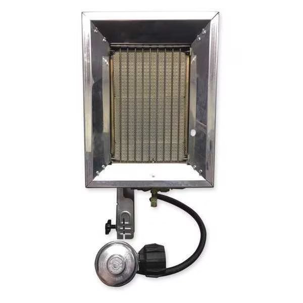 Tank Top Portable Gas Heater, LP, 16,000 BtuH, 350 cfm, 10 1/6 in Wx, Detroit Radiant, Mfr#: P-16T