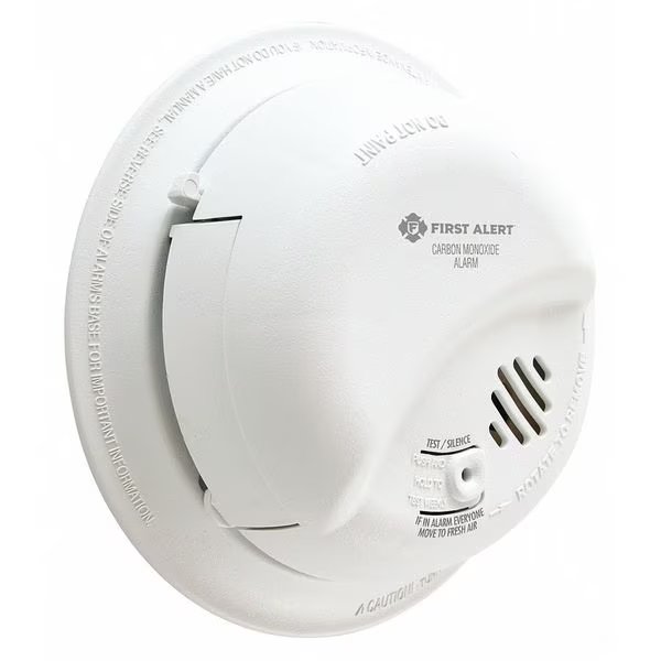 Carbon Monoxide Alarm, Electrochemical Sensor, 85 dB @ 10 ft Audible Alert, 120V AC, 9V, Brk, Mfr#: CO5120BN