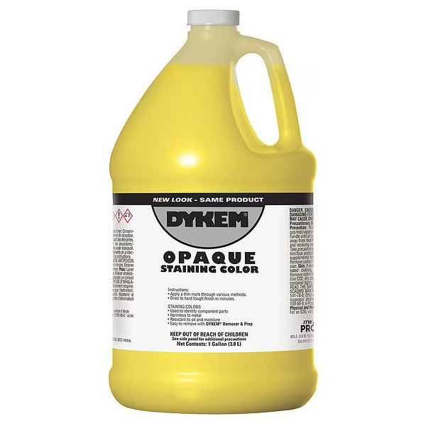 Opaque Staining Color, Gallon, Yellow, Dykem, Mfr#: 81705