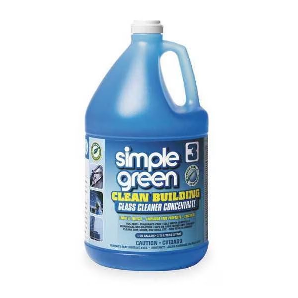 Liquid Glass Cleaner, 1 gal., Blue, Unscented, Jug, 2 PK, Simple Green, Mfr#: 1210000211301
