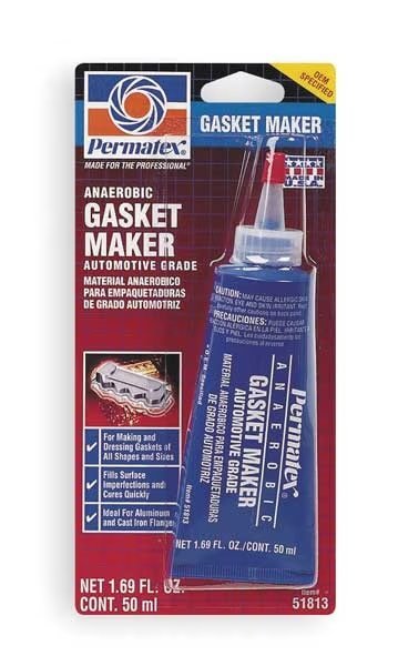 Anaerobic Anaerobic Gasket Maker, 50 mL, Red, Temp Range -65 to 300 Degrees F, Permatex, Mfr#: 51813