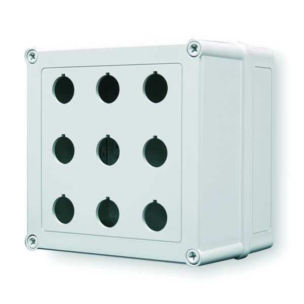 Pushbutton Enclosure, 22mm, 9 Hole, Plastic, Hoffman, Mfr#: VM775-PBM9