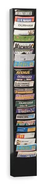 Literature Rack 20 Compartments, 13-1/8"W x 4"D Black, EnjoyTool Select, Mfr#: 411-08