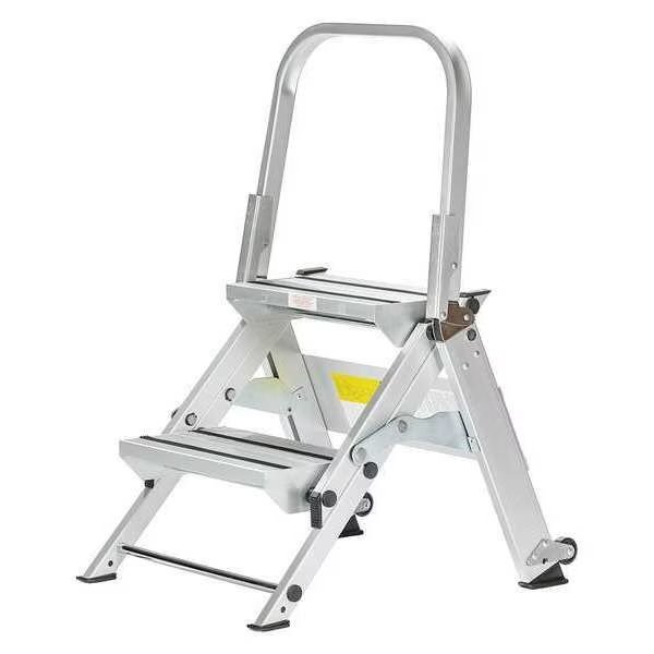2 Steps, Aluminum Step Stool, 375 lb. Load Capacity, Silver, Xtend + Climb, Mfr#: WT-2