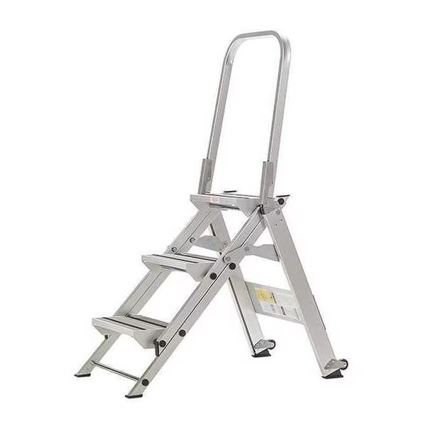 3 Steps, Aluminum Step Stool, 375 lb. Load Capacity, Silver, Xtend + Climb, Mfr#: WT-3