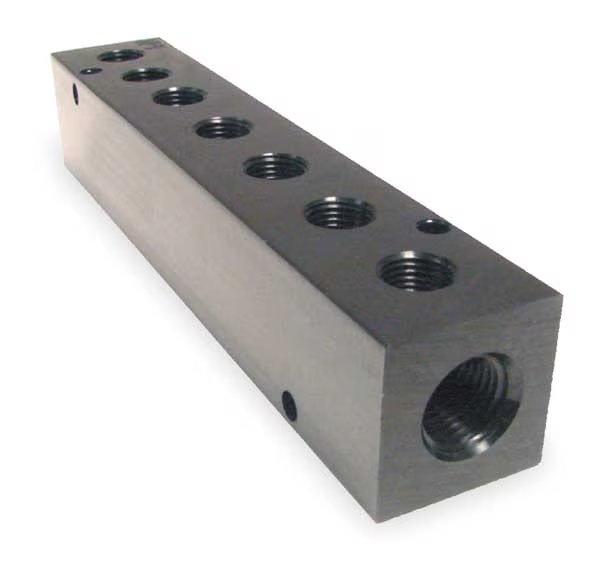 Manifold, Metal, NPT, 7-3/4 In. L, Pneumadyne, Mfr#: M30-375-7