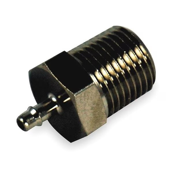 1/8" Barb x MNPT Nickel Brass Straight Connector, Pneumadyne, Mfr#: EB30-1/8-5