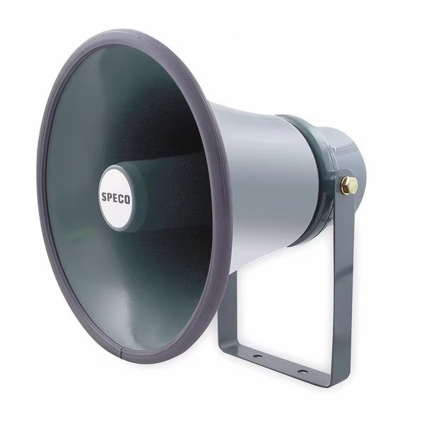 Horn, Weatherproof, 11 x 8 In, 15W, 70/25V, Speco Technologies, Mfr#: SPC15T