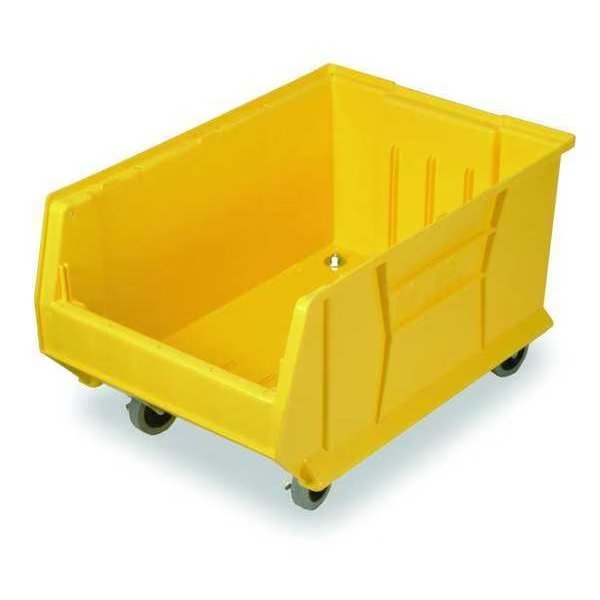 Mobile Storage Bin, Polypropylene/Polyethylene, 16 1/2 in W, 11 in H, 29 7/8 in L, Yellow, Quantum Storage Systems, Mfr#: QUS984MOBYL