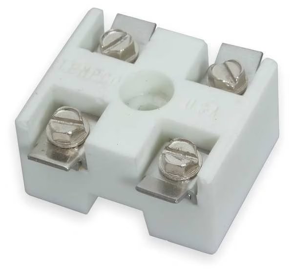 Ceramic Terminal Block, 1-1/4x1-9/16 in., Tempco, Mfr#: EHD-108-101
