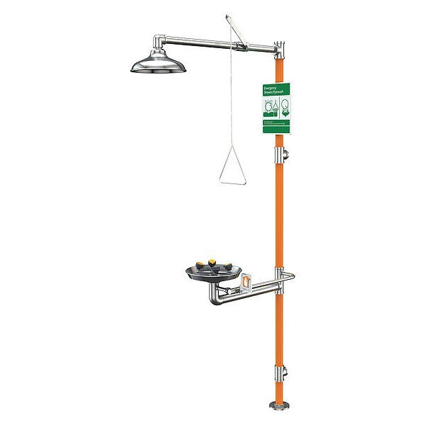 Drench Shower With Face/Eyewash, 96 In. H, Guardian Equipment, Mfr#: GBF1994