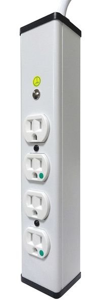 Outlet Strip, 15A, 4 Outlet, 6 ft., White, Wiremold, Mfr#: ULM4-6