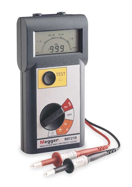 Battery Operated Megohmmeter, 1000VDC, Megger, Mfr#: MIT210