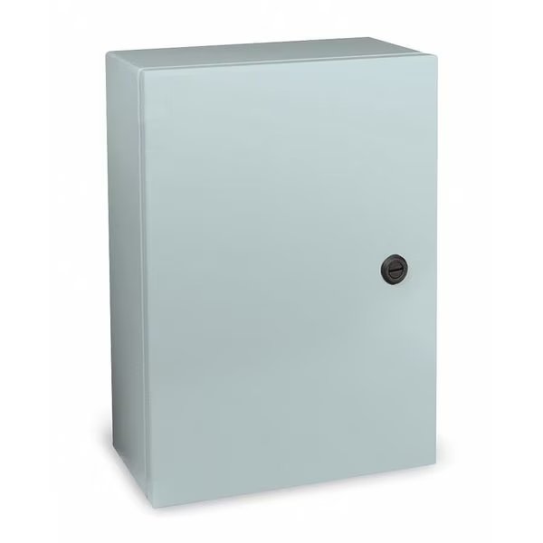 Carbon Steel Enclosure, 20 in H, 20 in W, 8 in D, NEMA 4, 12, Hinged, Wiegmann, Mfr#: N412202008C
