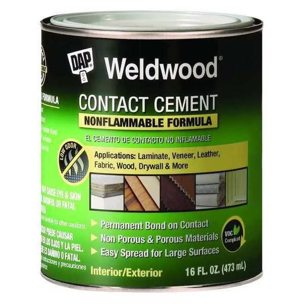 Contact Cement, Weldwood Nonflammable Series, Natural, 1 qt, Can, Dap, Mfr#: 25332