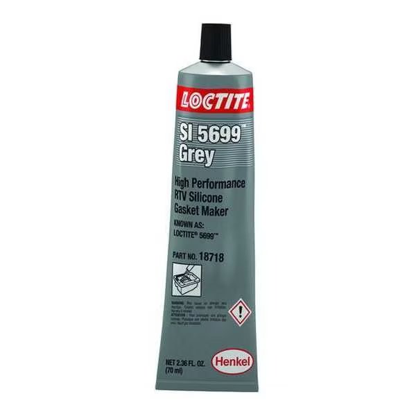 Oil and Water-Resistant, Noncorrosive RTV Gasket Maker, 70 mL, Gray, Temp Range -65.0 °F - 400.0 °F, Loctite, Mfr#: 135275