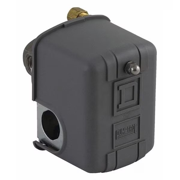 Pressure Switch, (4) Port, 1/4 in FNPS, DPST, 60 to 200 psi, Standard Action, Telemecanique Sensors, Mfr#: 9013FHG54J59X