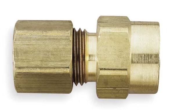 1/2" Compression x 3/8" FNPT Brass Connector 10PK, Parker, Mfr#: 66C-8-6