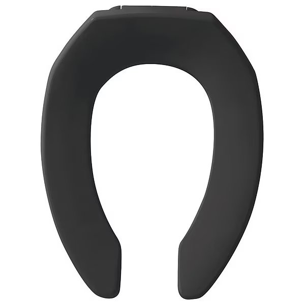 Toilet Seat, Without Cover, Plastic, Elongated, Black, Bemis, Mfr#: 1955CT-047