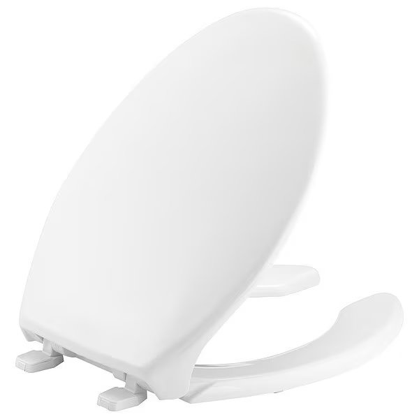 Toilet Seat, With Cover, Plastic, Elongated, White, Bemis, Mfr#: 1950-000