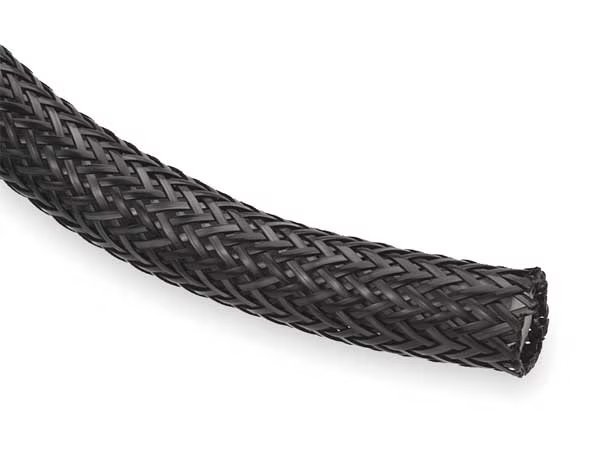 Braided Sleeving, 2.000 In., 25 ft., Black, Techflex, Mfr#: NHN2.00BK25