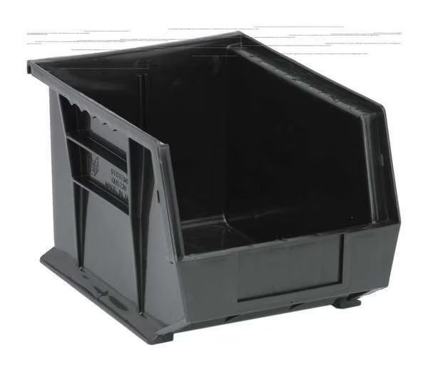 Hang & Stack Storage Bin, Carbon Filled Copolymer Polypropylene, 8 1/4 in W, 7 in H, 10 3/4 in L, Quantum Storage Systems, Mfr#: QUS239CO