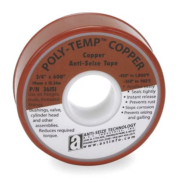 Antiseize Tape, 3/4 In. W, 600 In. L, Anti-Seize Technology, Mfr#: 36151