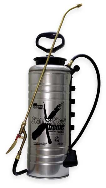 3-1/2 gal Handheld Sprayer, Stainless Steel, 48 in L Hose, Fan Nozzle Spray Pattern, Manual, Chapin, Mfr#: 19069