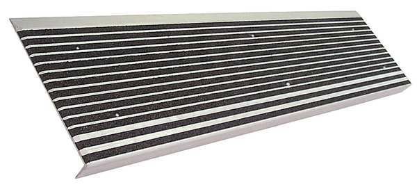 Stair Tread, Black, 54in W, Extruded Alum, Wooster Products, Mfr#: 511BLA4-6