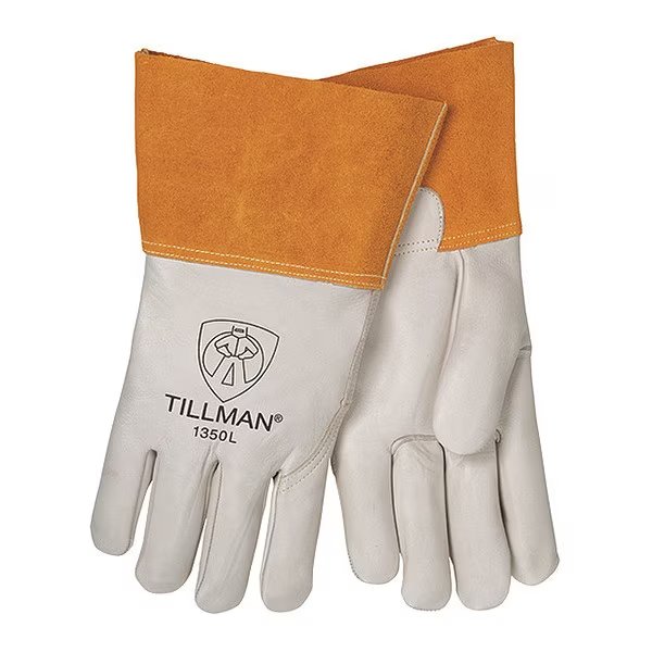 MIG Welding Gloves, Cowhide Palm, L, PR, Tillman, Mfr#: 1350L